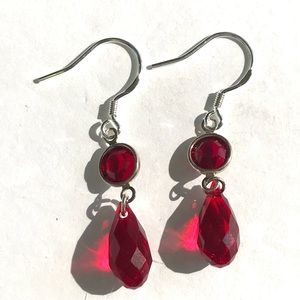 Red (Siam) Swarovski Crystal Earrings